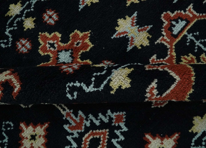Black, Rust and Beige 8x10 Traditional Oriental Hand Knotted Wool Area Rug - The Rug Decor