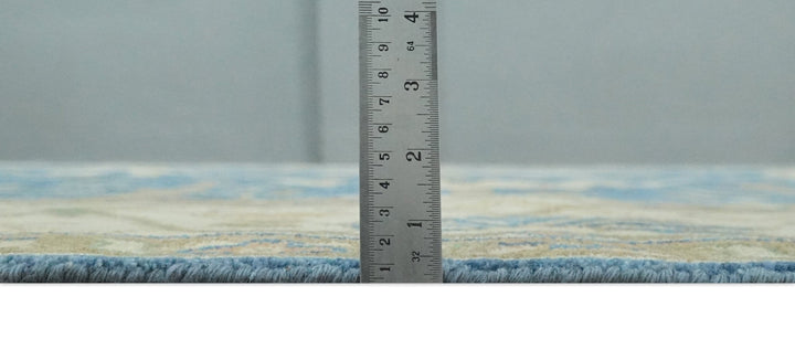 Blue and Beige Hand Knotted Traditional Oriental Oushak 8x10 wool Area Rug - The Rug Decor