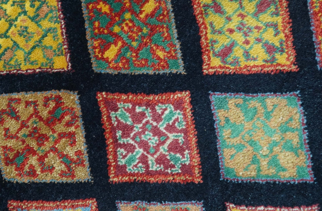 Blue Modern Geometrical Design 9x12 Hand Knotted wool Area Rug - The Rug Decor