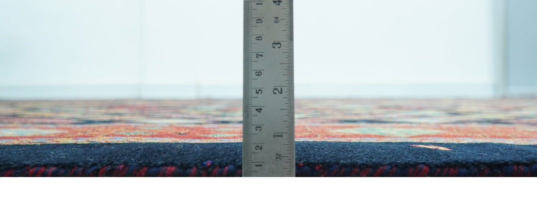 Blue Modern Geometrical Design 9x12 Hand Knotted wool Area Rug - The Rug Decor