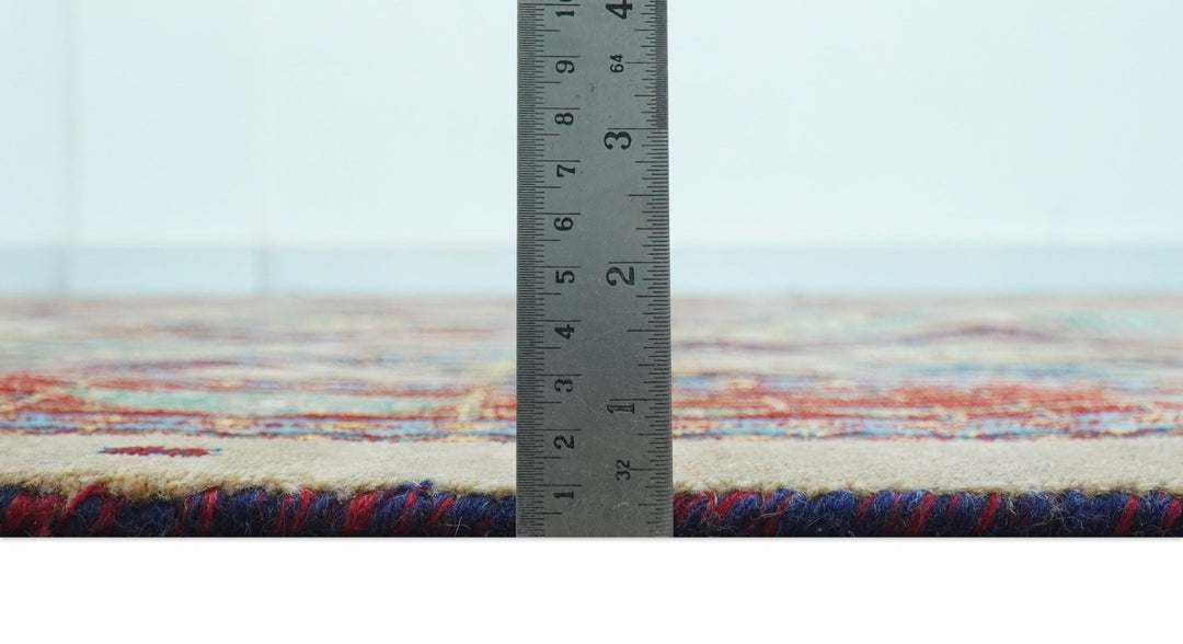 Brown Modern Geometrical Design 8x10 Hand Knotted wool Area Rug - The Rug Decor