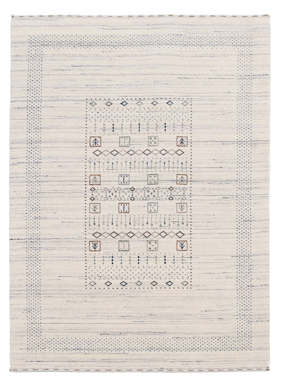Center Pattern Natural Hand Loomed Wool Area Rug - The Rug Decor