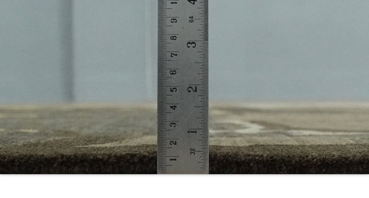 Charcoal, Brown, Beige and Olive Modern Abstract Hand loom 5x6.6 Wool And Art Silk Area Rug - The Rug Decor