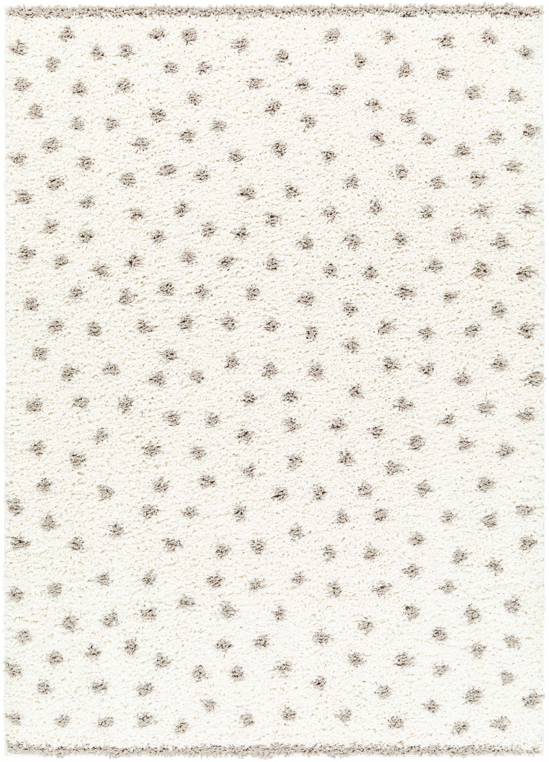 Contemporary Chaia Dotted Ivory and Brown Plush Pile Rug - The Rug Decor