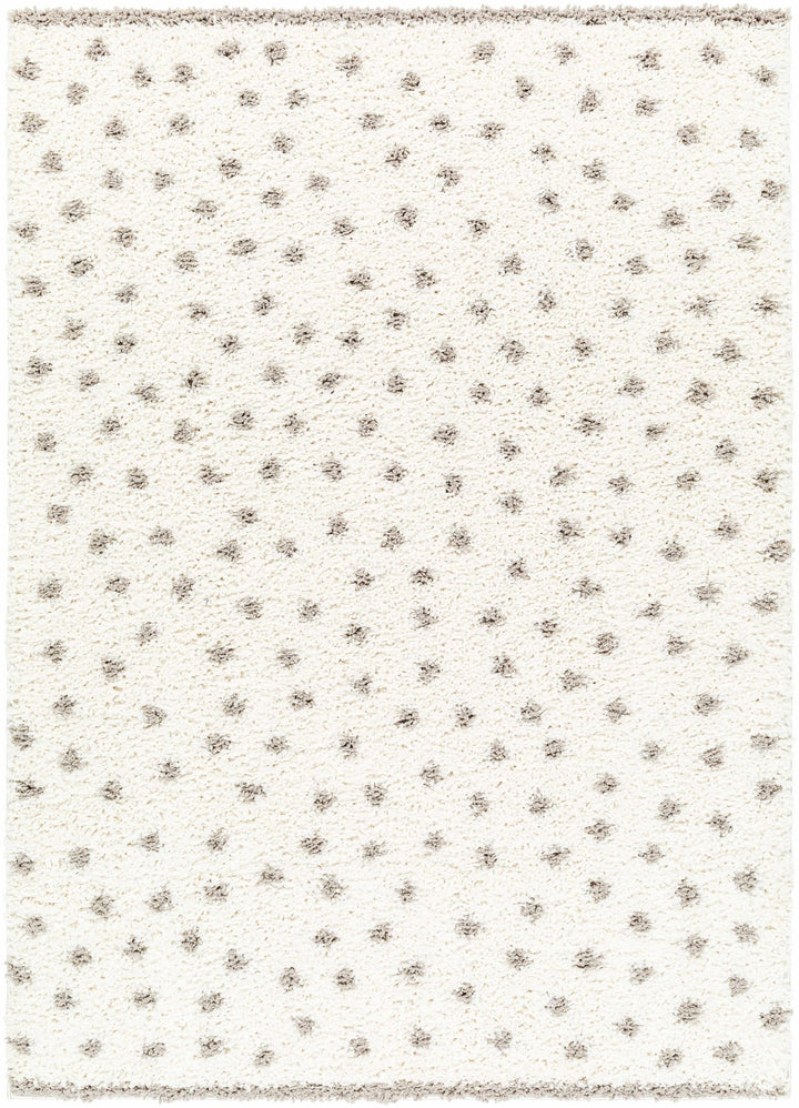 Contemporary Chaia Dotted Ivory and Brown Plush Pile Rug - The Rug Decor