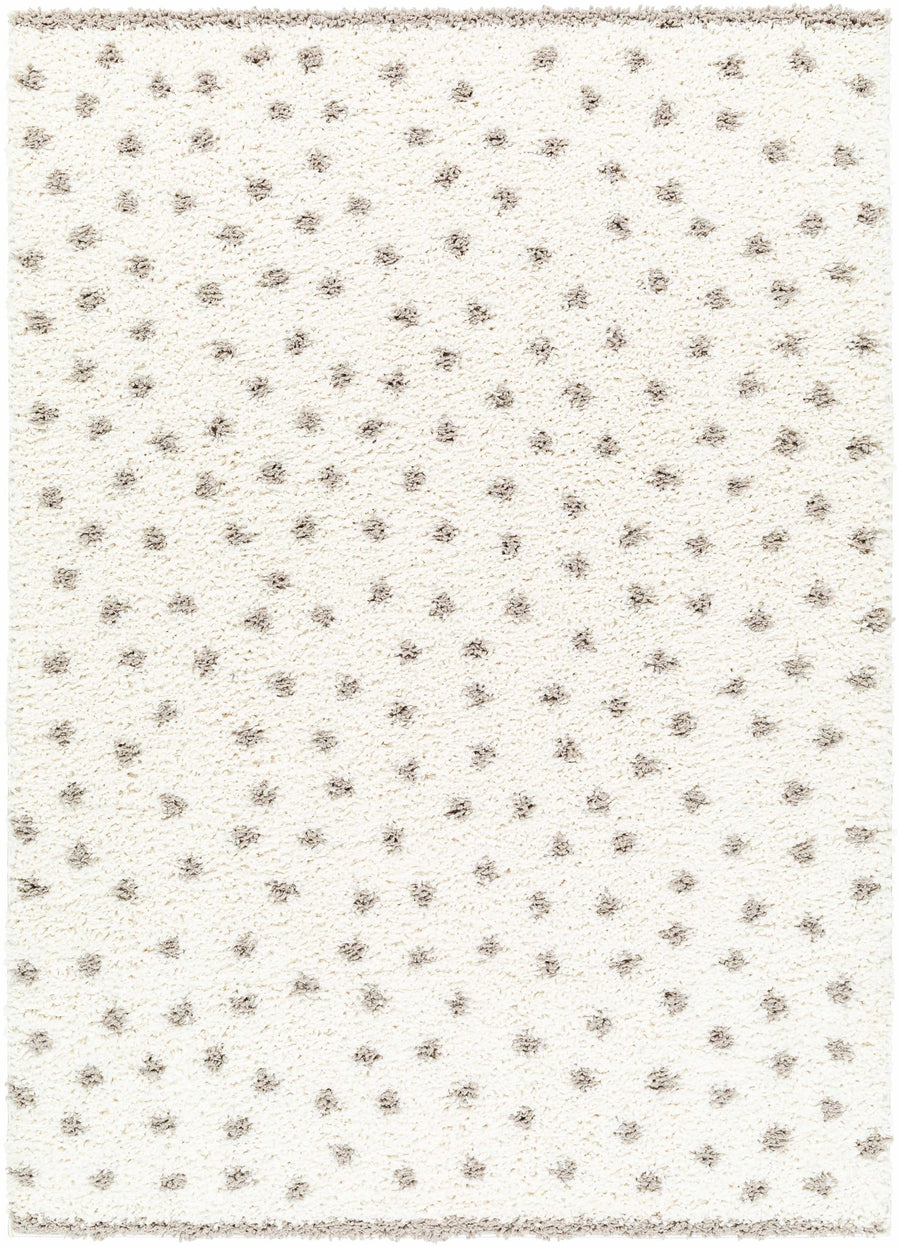 Contemporary Chaia Dotted Ivory and Brown Plush Pile Rug - The Rug Decor