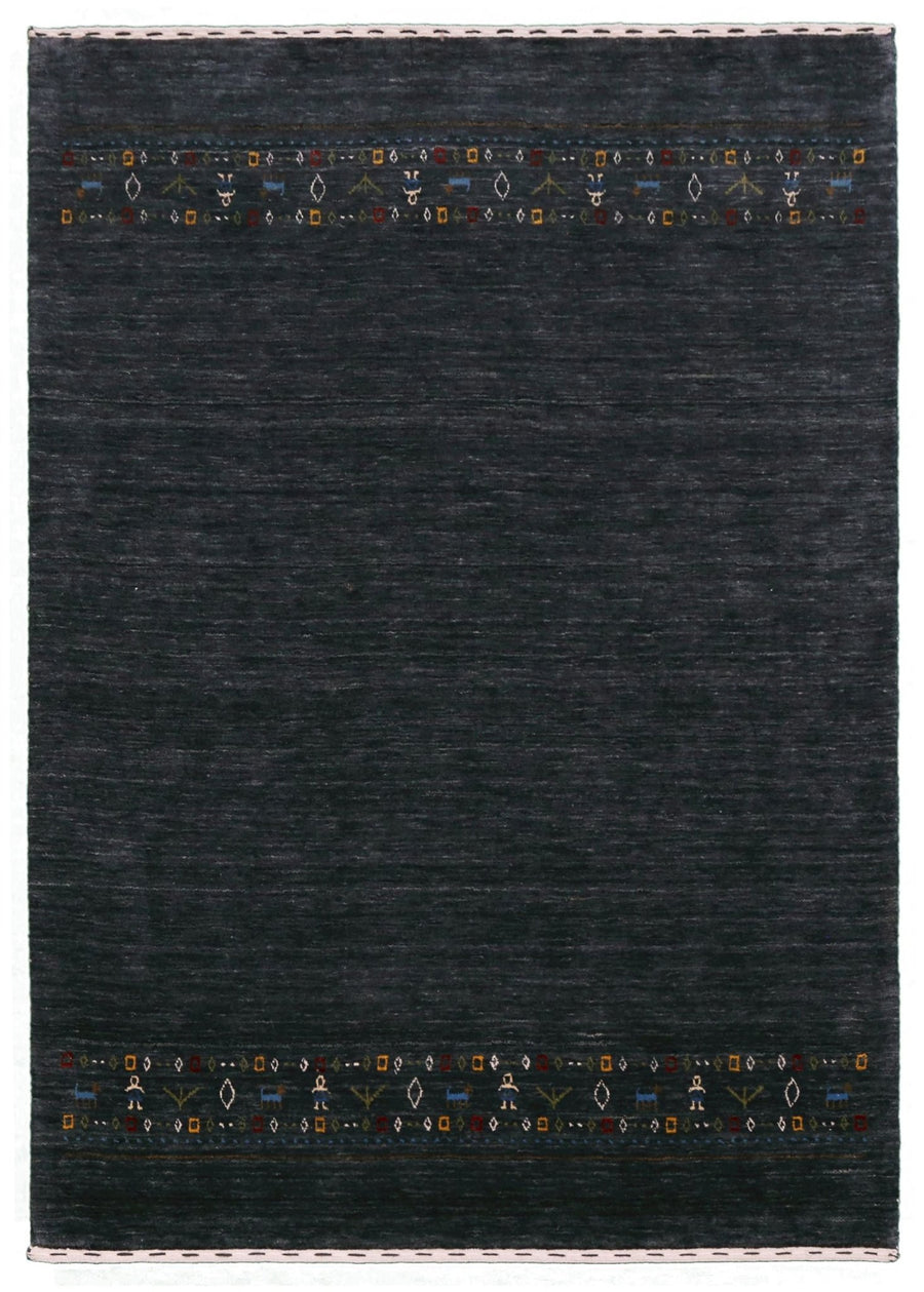 Contemporary Design Charcoal Hand Loomed Wool Area Rug - The Rug Decor