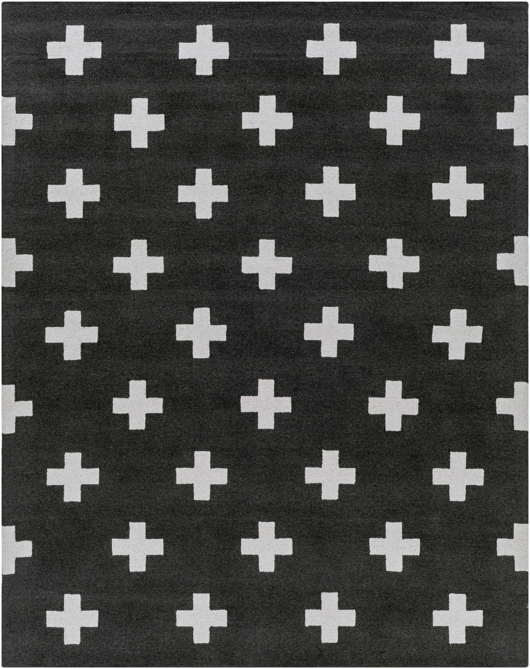 Contemporary Hand tufted Black and White Medium pile Wool Area Rug - The Rug Decor