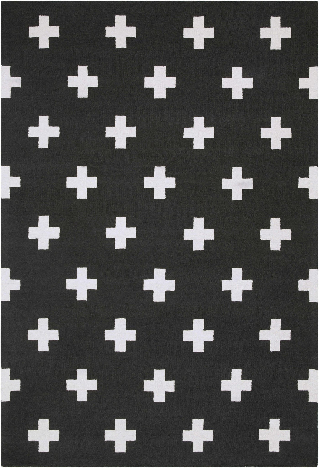 Contemporary Hand tufted Black and White Medium pile Wool Area Rug - The Rug Decor
