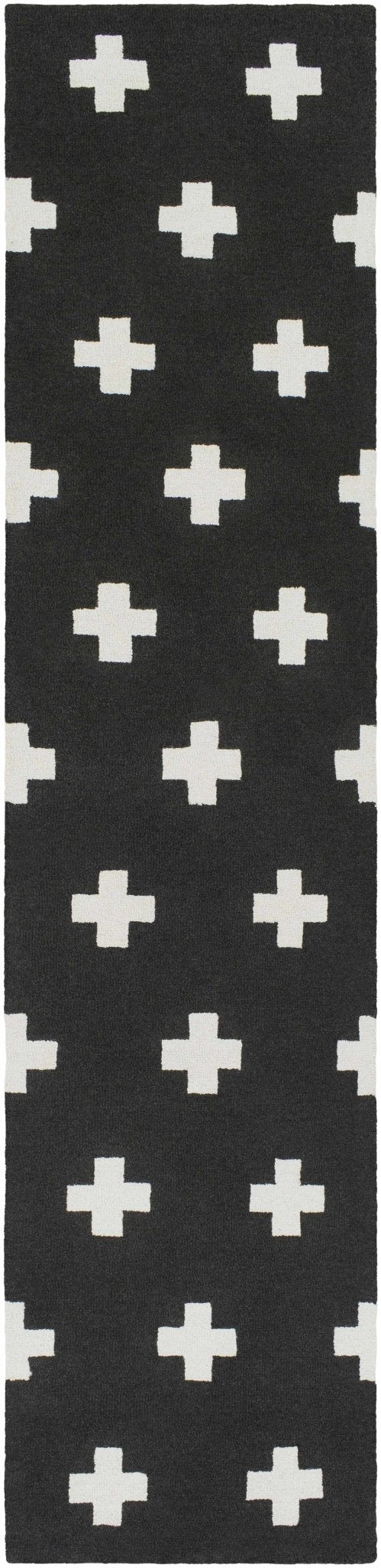 Contemporary Hand tufted Black and White Medium pile Wool Area Rug - The Rug Decor