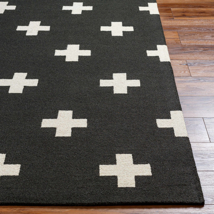 Contemporary Hand tufted Black and White Medium pile Wool Area Rug - The Rug Decor
