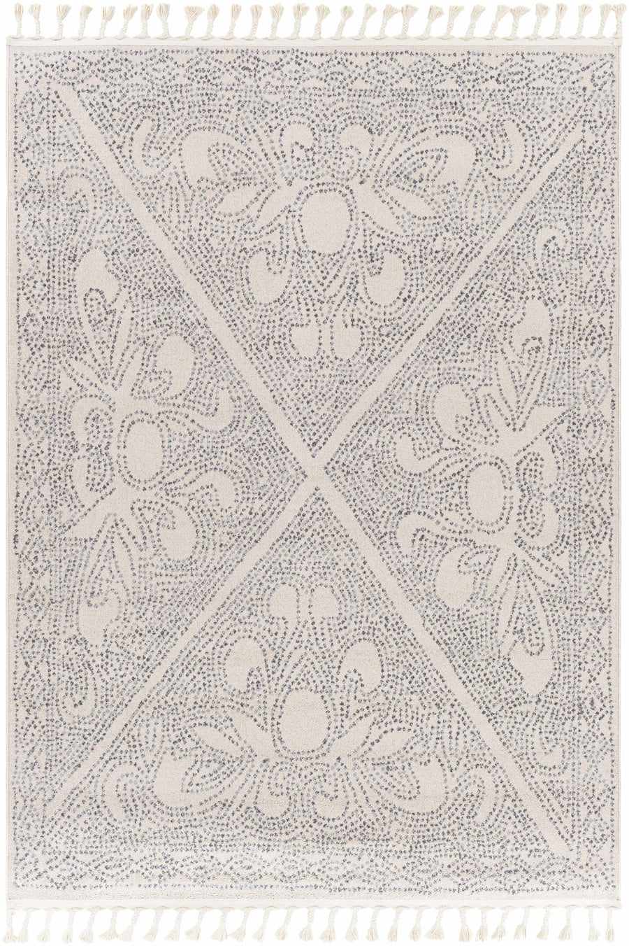Contemporary Ivory and Charcoal Large Design Area Rug - The Rug Decor
