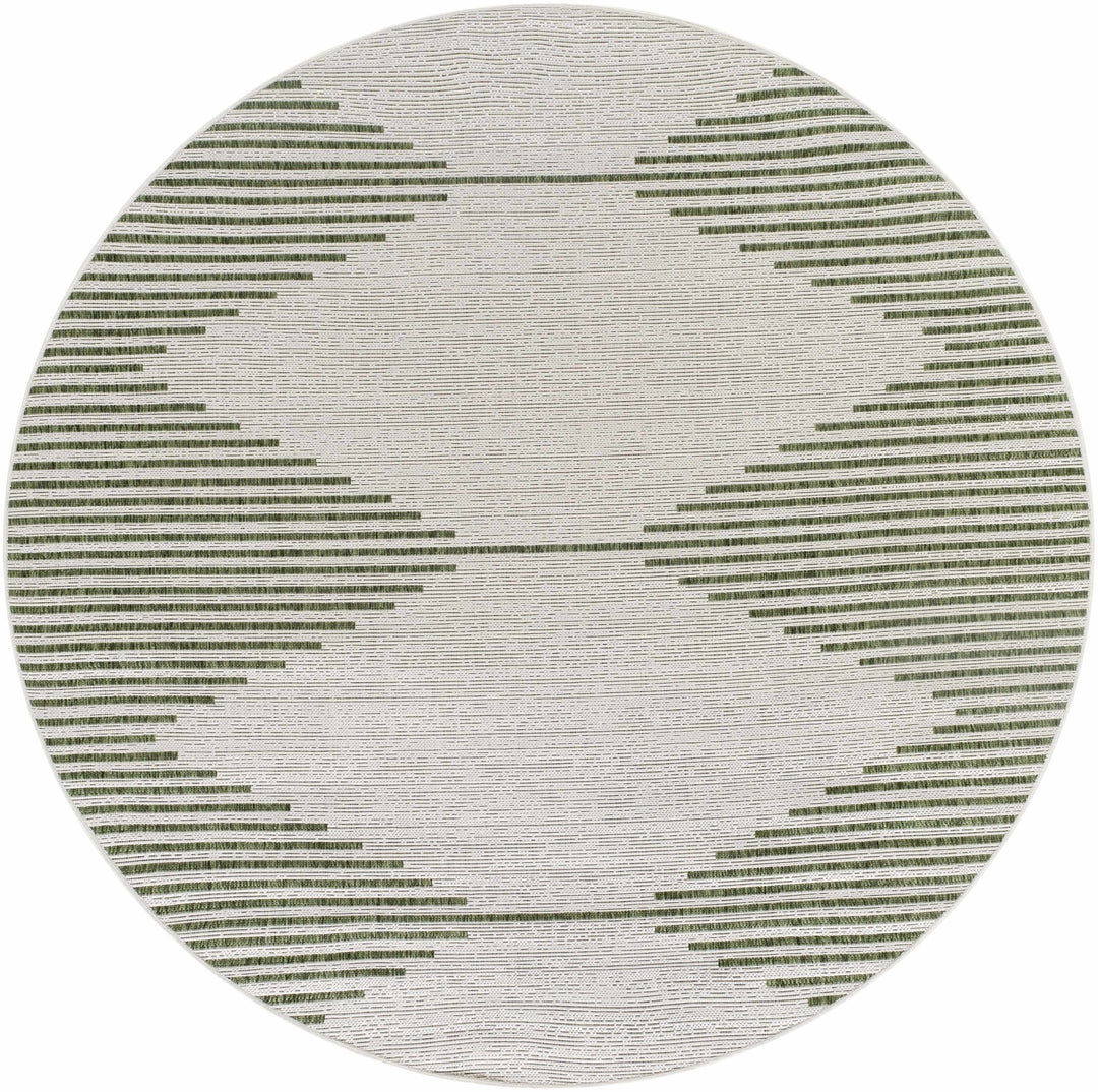 Contemporary Stephan Pattern Green And Gray Machine Woven Outdoor Rug - The Rug Decor