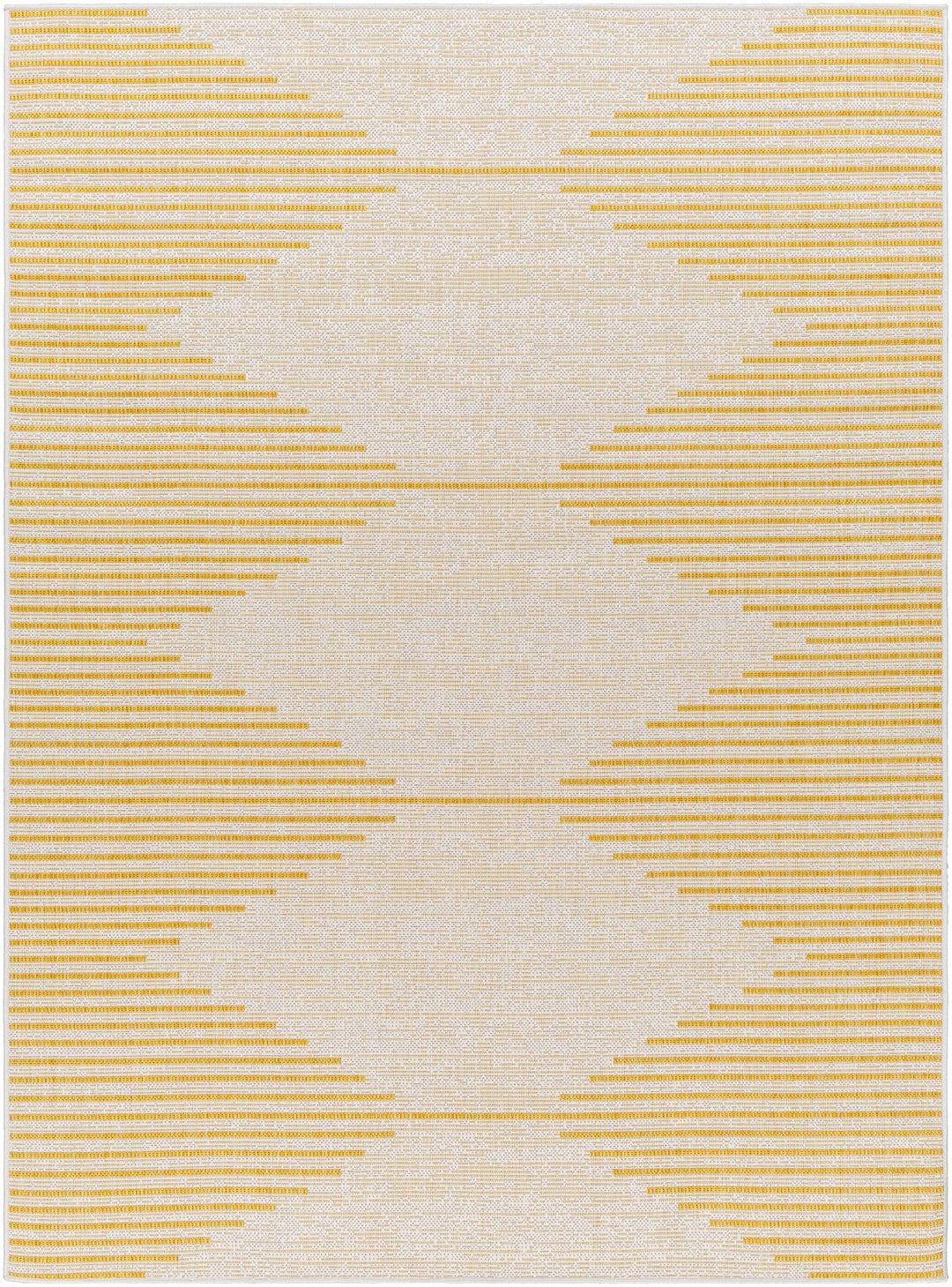 Contemporary Stephan Pattern Yellow And Beige Machine Woven Outdoor Rug - The Rug Decor