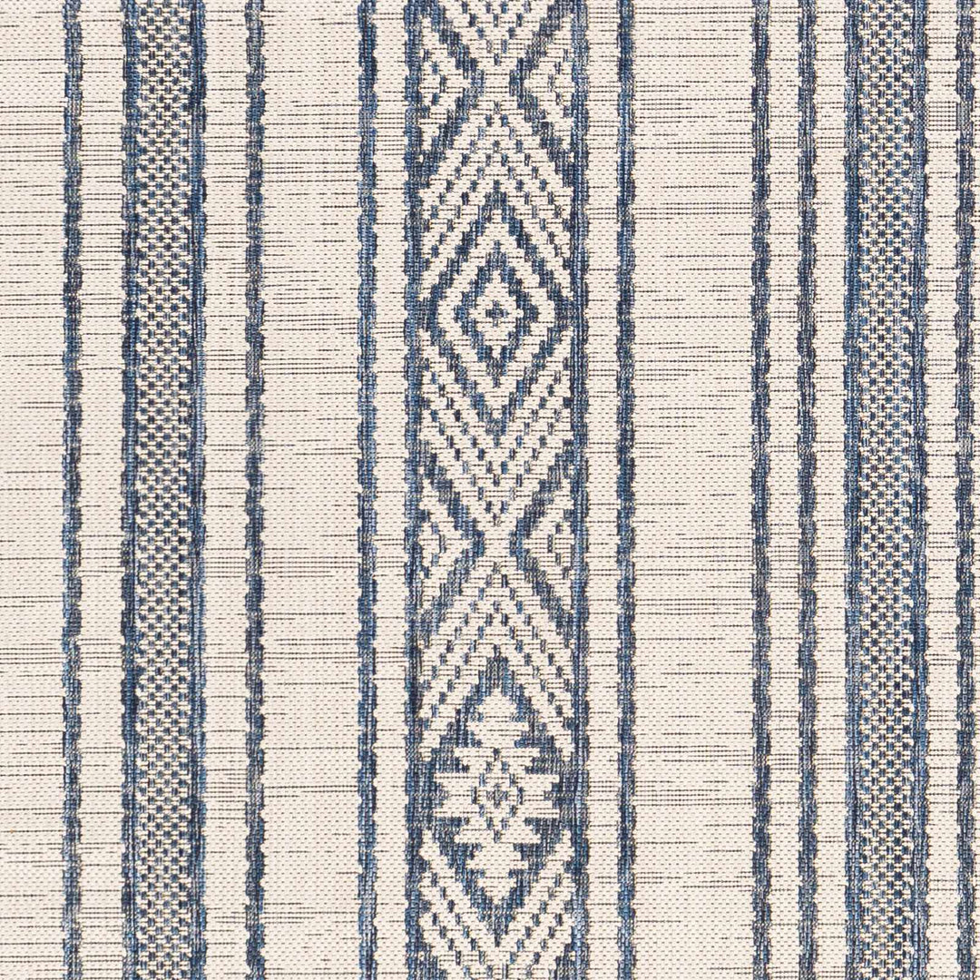 Contemporary Stripes Blue, Ivory and Beige Multi Size Area Rug - The Rug Decor