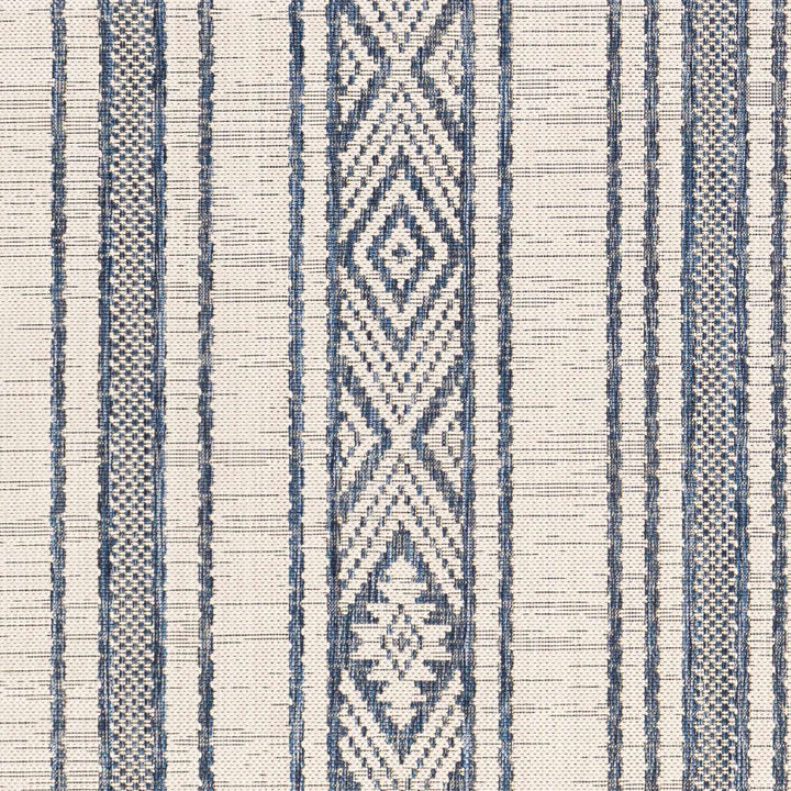 Contemporary Stripes Blue, Ivory and Beige Multi Size Area Rug - The Rug Decor