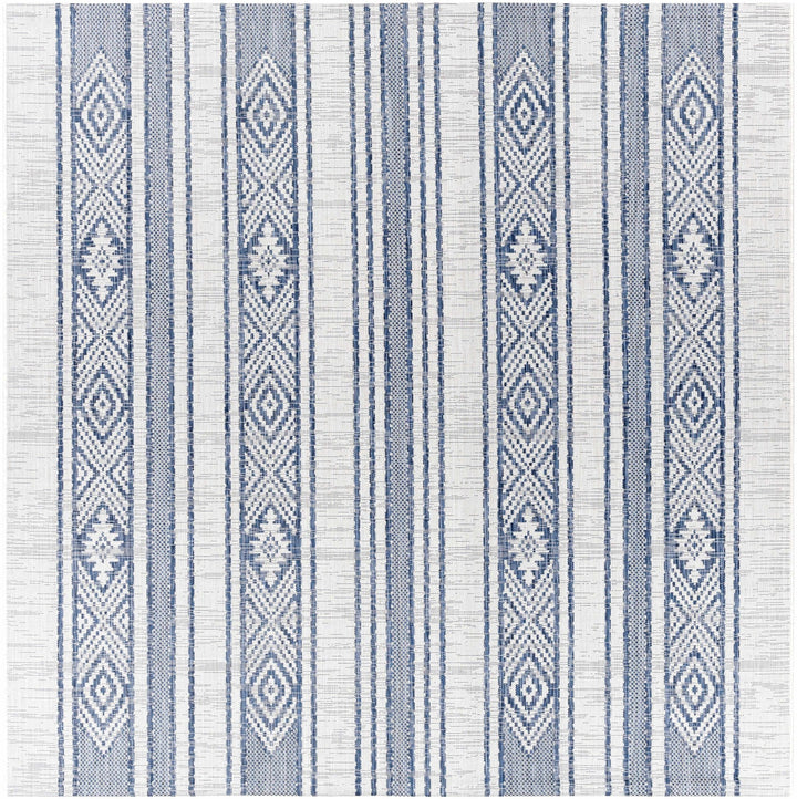 Contemporary Stripes Blue, Ivory and Beige Multi Size Area Rug - The Rug Decor