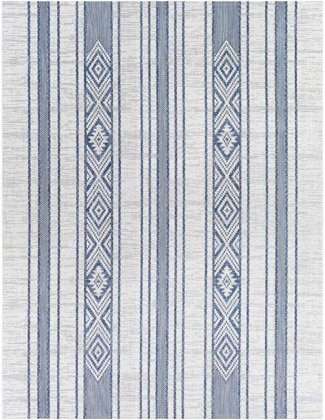 Contemporary Stripes Blue, Ivory and Beige Multi Size Area Rug - The Rug Decor