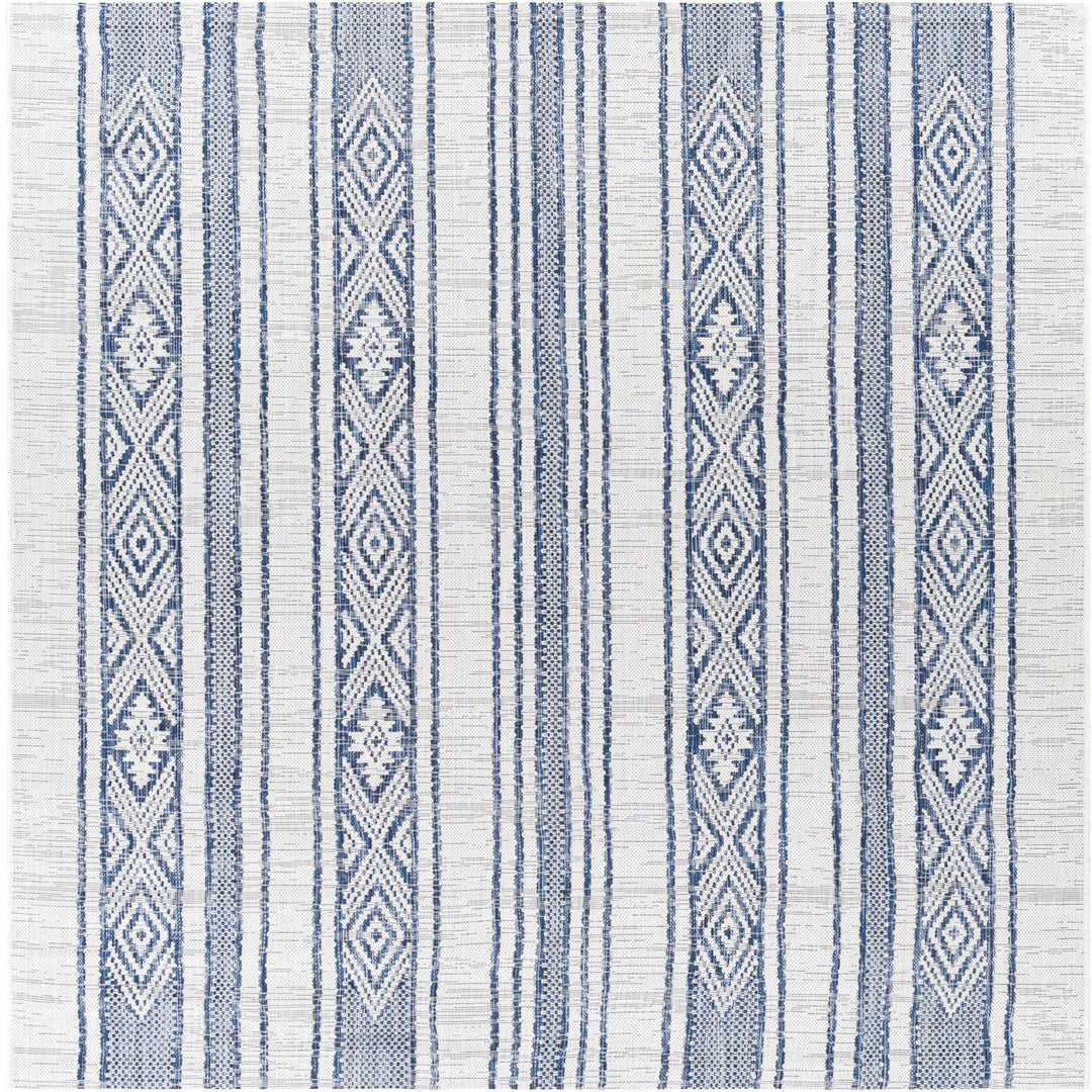 Contemporary Stripes Blue, Ivory and Beige Multi Size Area Rug - The Rug Decor