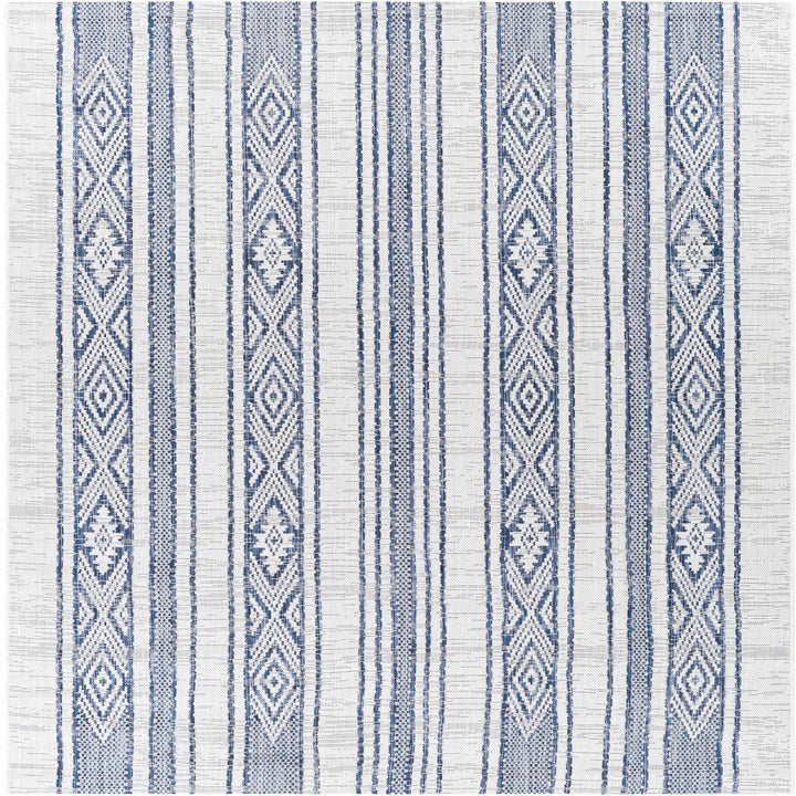 Contemporary Stripes Blue, Ivory and Beige Multi Size Area Rug - The Rug Decor
