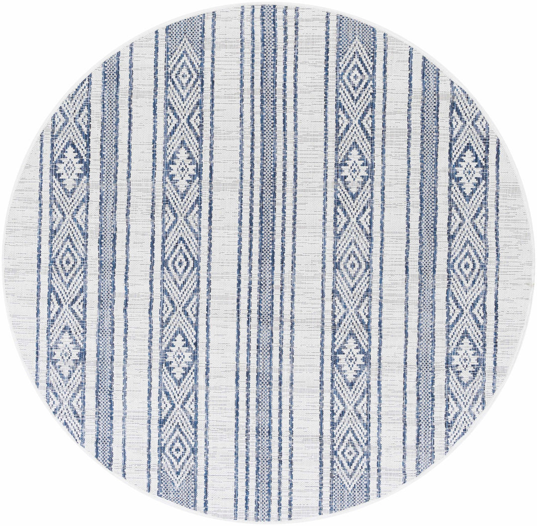 Contemporary Stripes Blue, Ivory and Beige Multi Size Area Rug - The Rug Decor
