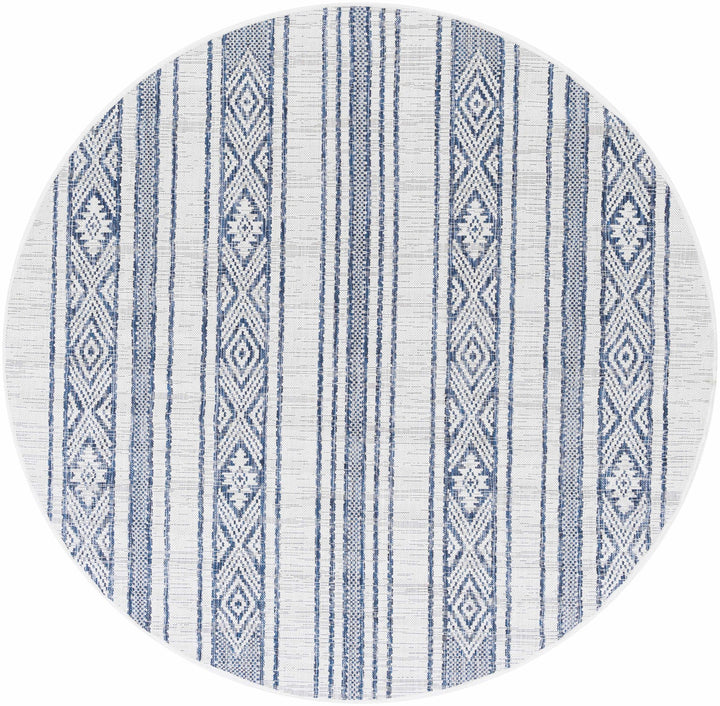 Contemporary Stripes Blue, Ivory and Beige Multi Size Area Rug - The Rug Decor