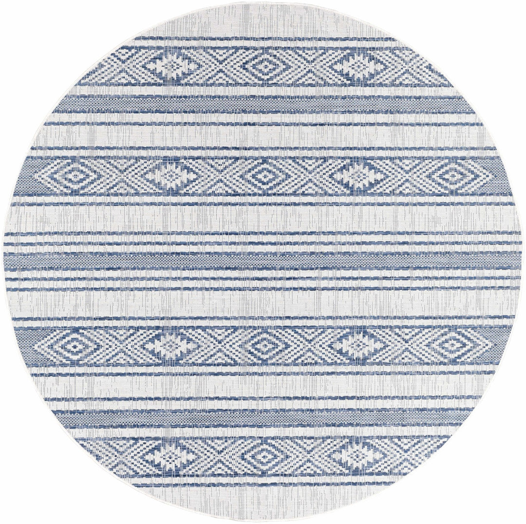 Contemporary Stripes Blue, Ivory and Beige Multi Size Area Rug - The Rug Decor