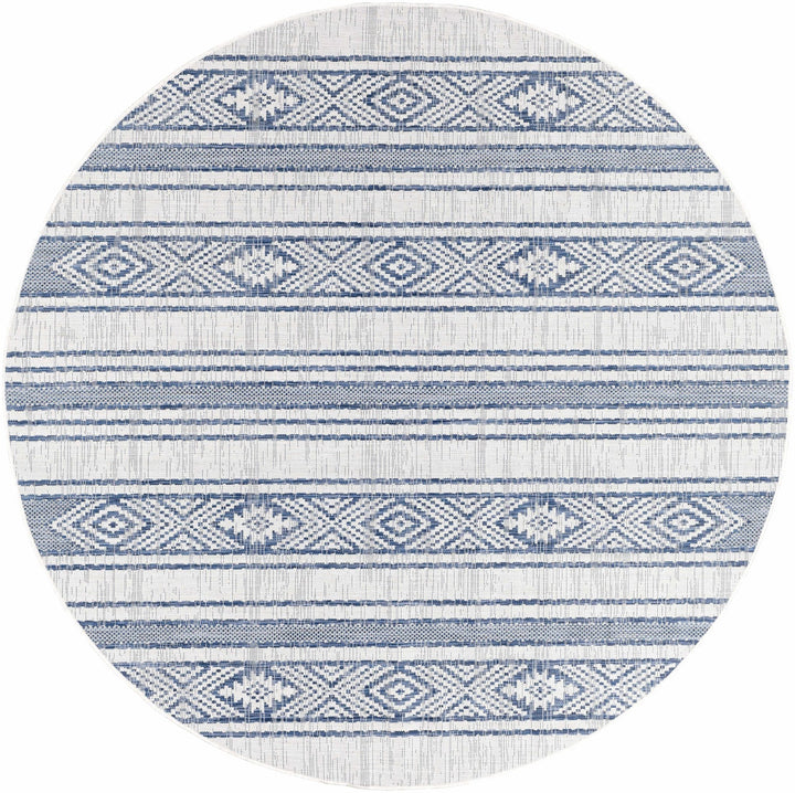 Contemporary Stripes Blue, Ivory and Beige Multi Size Area Rug - The Rug Decor