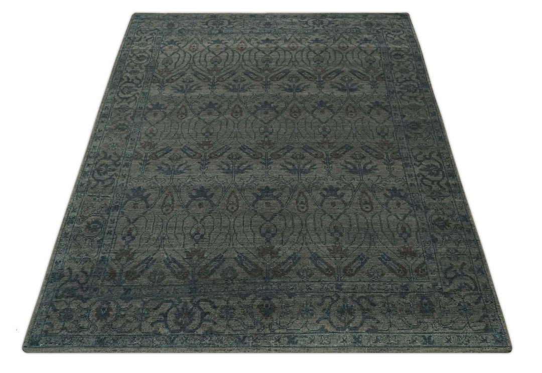 Custom Made Antique Style Gray, Taupe and Gray Traditional Design wool Rug - The Rug Decor