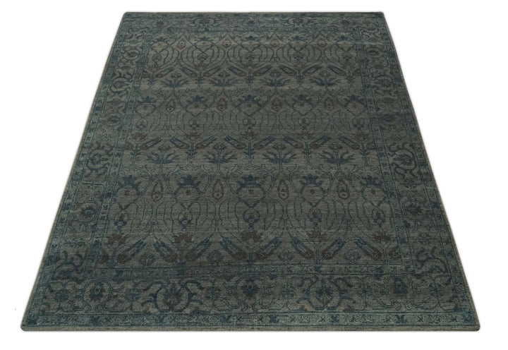 Custom Made Antique Style Gray, Taupe and Gray Traditional Design wool Rug - The Rug Decor
