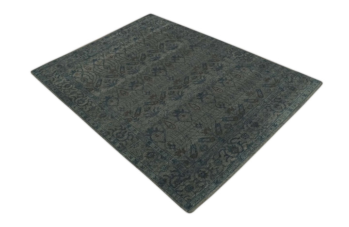 Custom Made Antique Style Gray, Taupe and Gray Traditional Design wool Rug - The Rug Decor