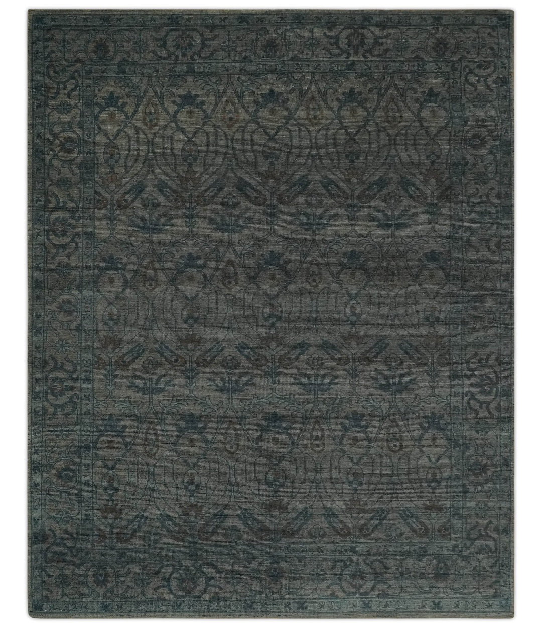 Custom Made Antique Style Gray, Taupe and Gray Traditional Design wool Rug - The Rug Decor