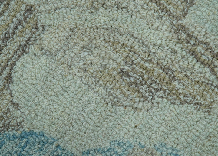 Custom Made Beige And Brown Traditional Floral Pattern Hand Tufted Wool Area Rug - The Rug Decor