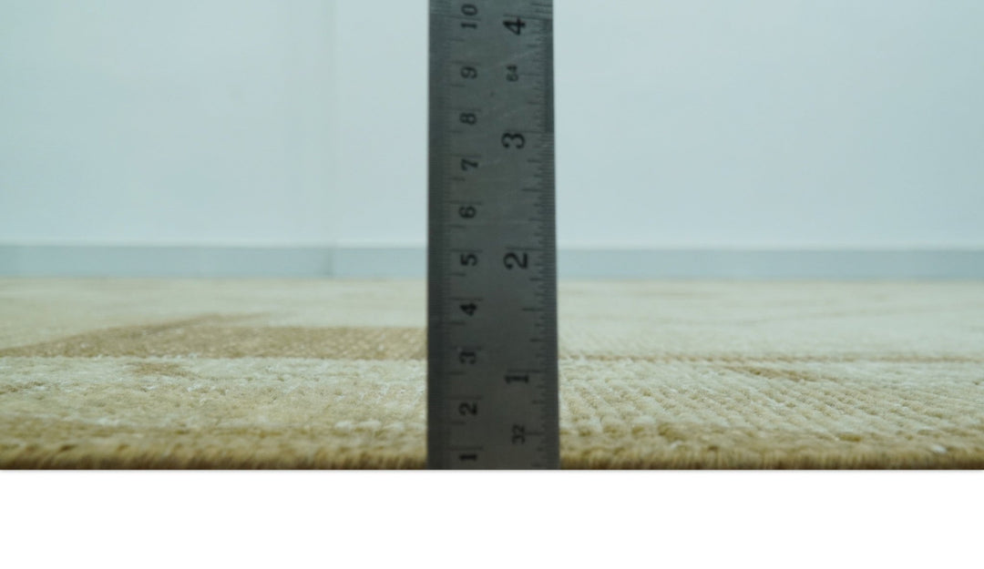 Custom Made Beige and Olive Hand Knotted Traditional wool area rug - The Rug Decor