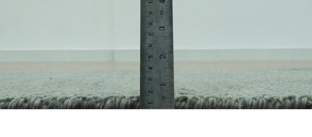 Custom Made Beige and Shades of Blue Stripes Design Contemporary wool area Rug - The Rug Decor