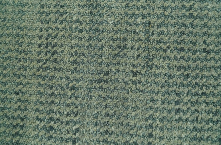 Custom Made Beige and Shades of Blue Stripes Design Contemporary wool area Rug - The Rug Decor