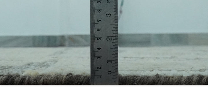 Custom Made Beige, Olive and Gray Hand Knotted Modern Abstract wool Area Rug - The Rug Decor