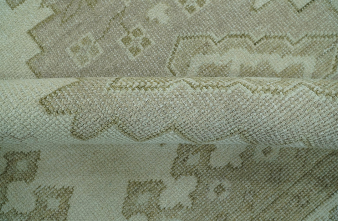 Custom Made Beige Traditional Turkish Design Hand knotted Wool Area Rug - The Rug Decor