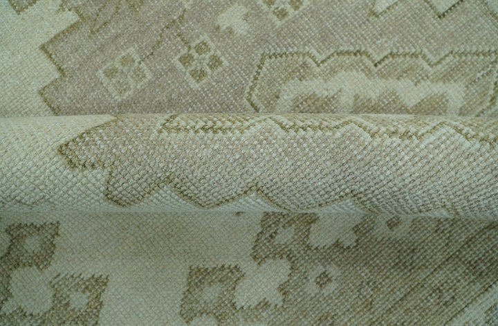 Custom Made Beige Traditional Turkish Design Hand knotted Wool Area Rug - The Rug Decor