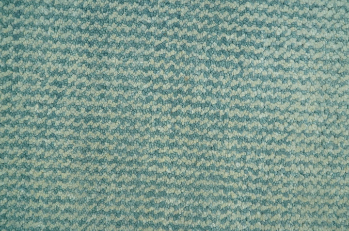 Custom Made Blue and Beige Stripes Design Contemporary Hand Knotted wool Area Rug - The Rug Decor