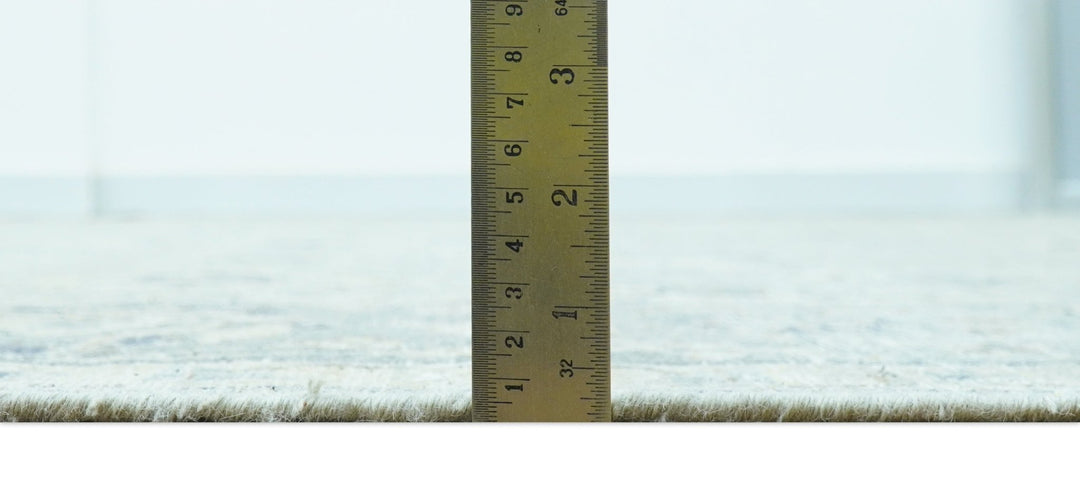 Custom Made Blue Traditional distressed design Hand knotted Wool Area Rug - The Rug Decor