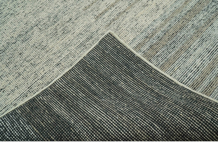 Custom Made Brown and Beige Contemporary Design Hand knotted Wool Area Rug - The Rug Decor