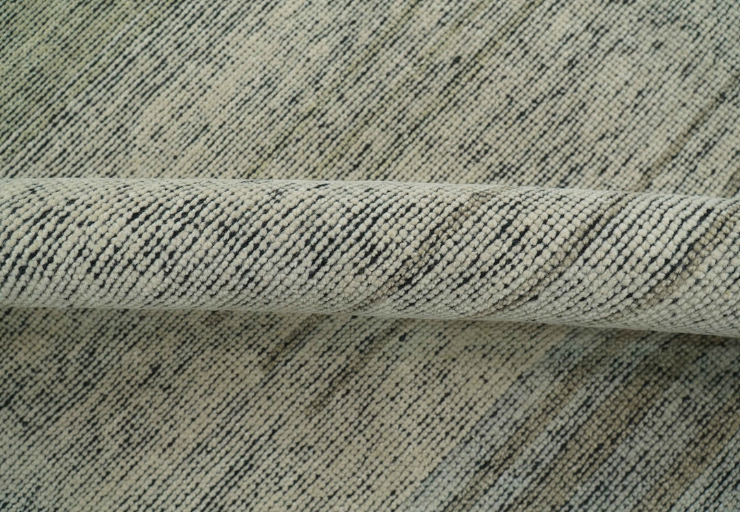 Custom Made Brown and Beige Contemporary Design Hand knotted Wool Area Rug - The Rug Decor