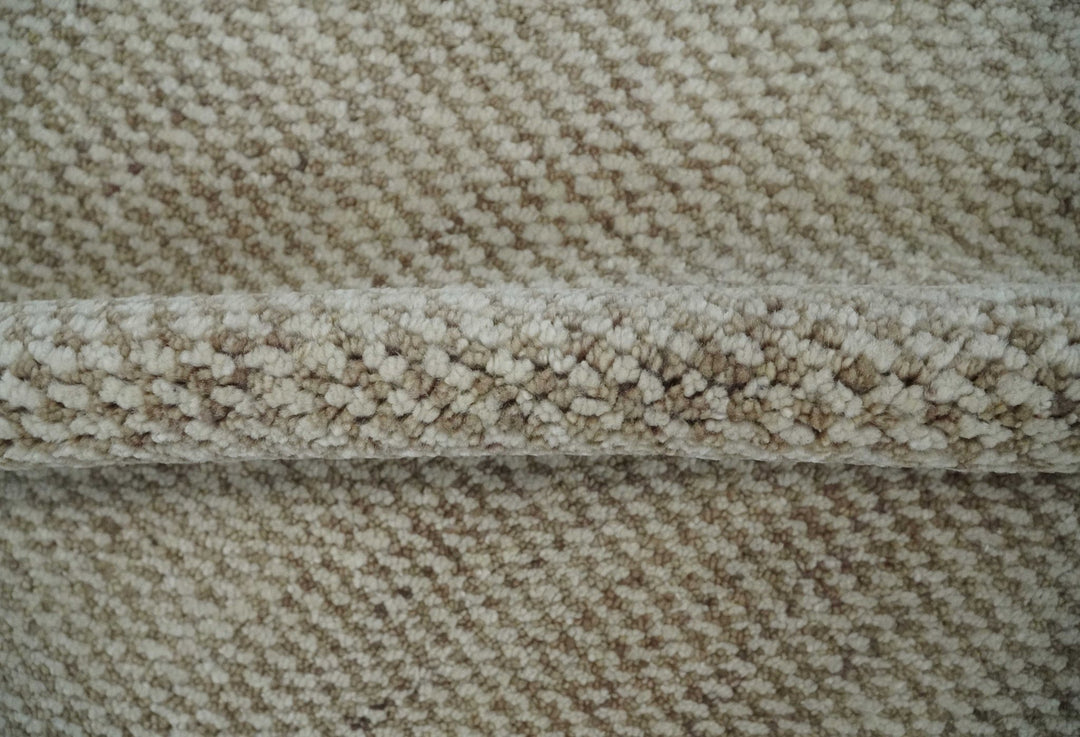 Custom Made Contemporary Beige and Ivory Hand Knotted Rug Area Rug - The Rug Decor