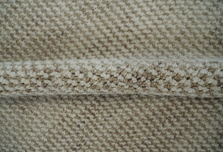 Custom Made Contemporary Beige and Ivory Hand Knotted Rug Area Rug - The Rug Decor