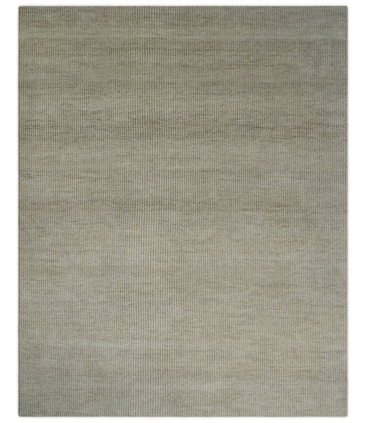 Custom Made Contemporary Beige and Ivory Hand Knotted Rug Area Rug - The Rug Decor