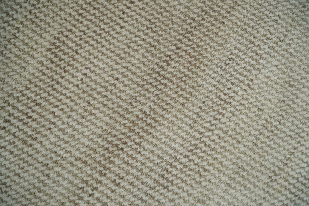 Custom Made Contemporary Beige and Ivory Hand Knotted Rug Area Rug - The Rug Decor