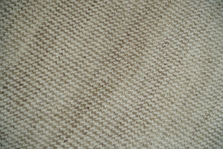 Custom Made Contemporary Beige and Ivory Hand Knotted Rug Area Rug - The Rug Decor