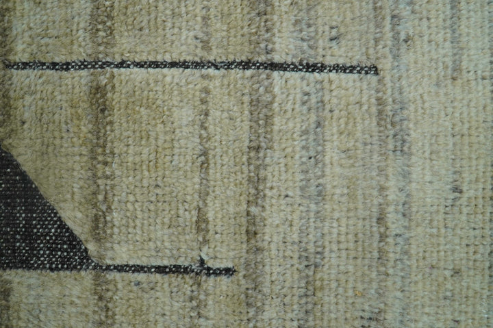 Custom Made Contemporary Design Black And Beige Hand knotted wool Area Rug - The Rug Decor