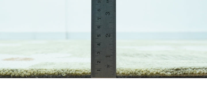 Custom Made Floral Olive Green Hand Tufted Wool Area Rug - The Rug Decor